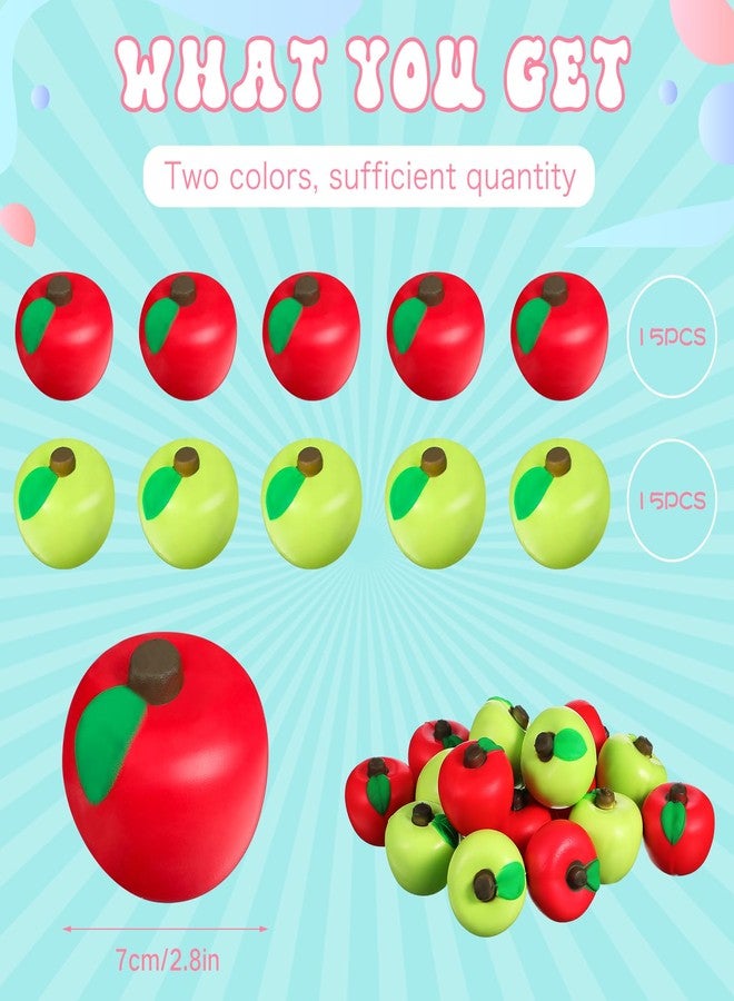 Chalyna 30 Pieces Fruit Stress Ball Red and Green Fruit Stress Relief Squeeze Balls Squeeze Finger for Adults Finger Exercise Reward Gifts Supplies(2.8 Inch) - Image 2